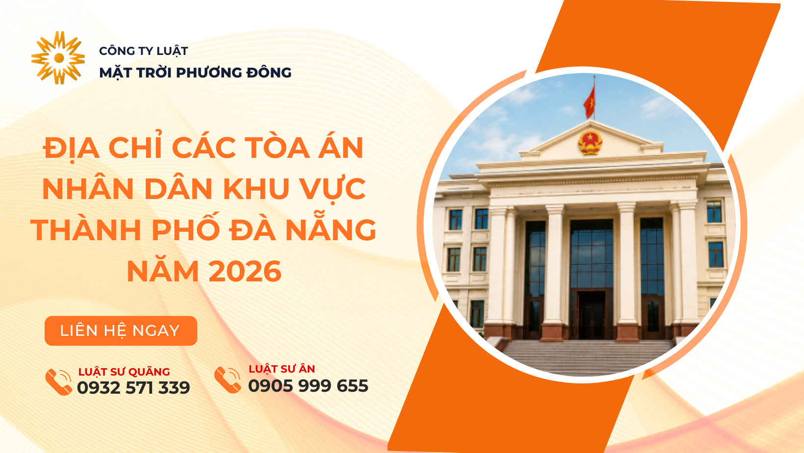 ĐỊA CHỈ CÁC TÒA ÁN NHÂN DÂN KHU VỰC THÀNH PHỐ ĐÀ NẴNG NĂM 2026